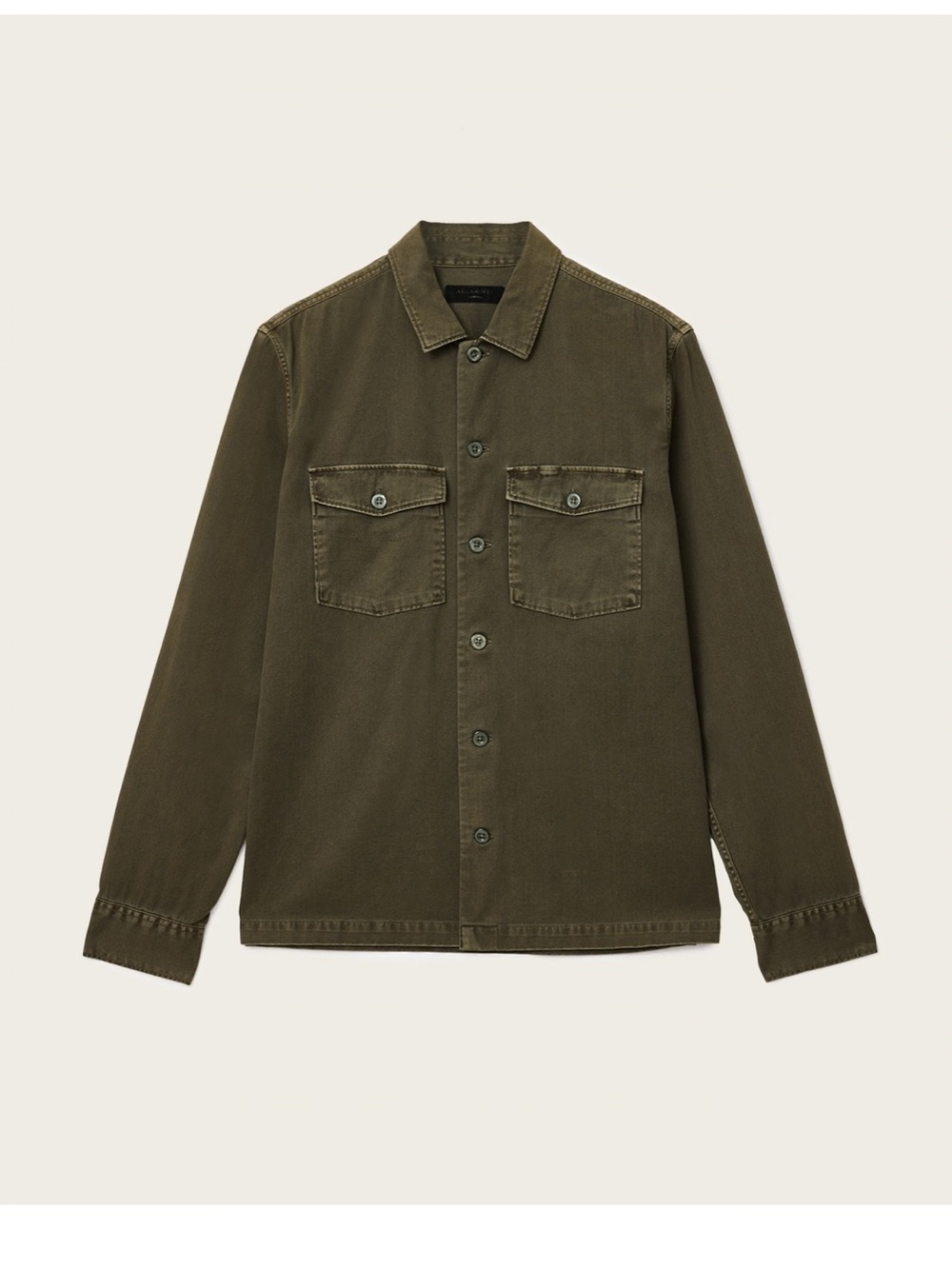 Men's All Saints SPOTTER SLIM FIT OVERSHIRT Cargo Green size xl